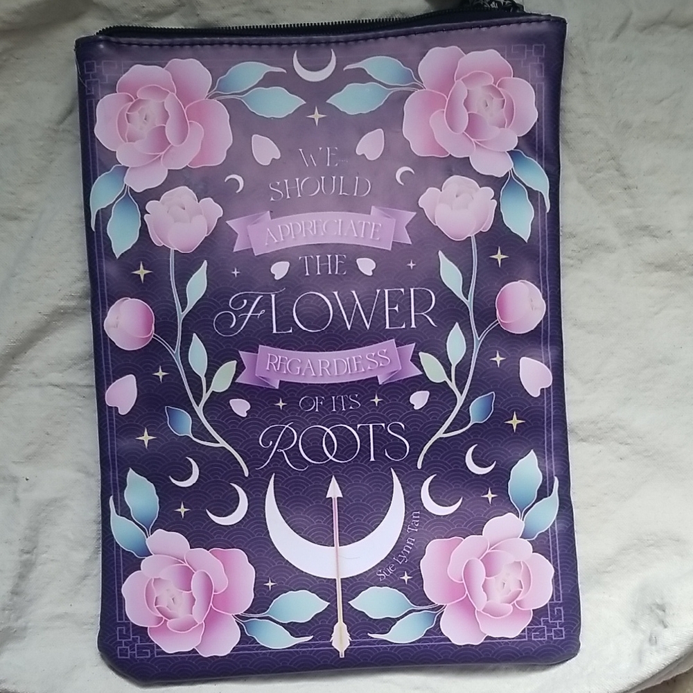 Floral Purple Laptop Sleeve Case with Pink Rose Design